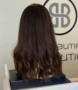 18" Luxury European Hair Wig - Ultra Light Density - Colour #4 (Dark Brown)