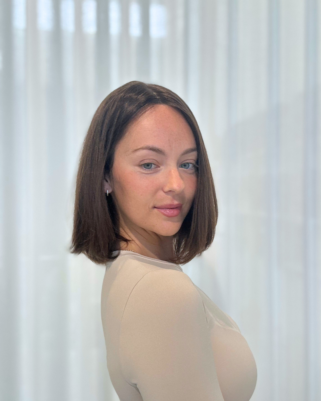 14" Luxury European Human Hair Wig - Ultra Light Density - #5 Warm Brown