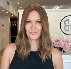 17" Platinum Lace Collection Wig - Luxury EUROPEAN Human Hair - Warm Light Brown #12