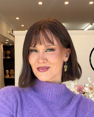 12" Luxury European Human Hair Wig - Ultra Light Density - Colour #4 + Fringe (Dark Brown)