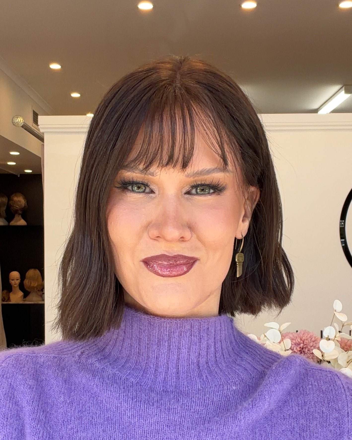 12" Luxury European Human Hair Wig - Ultra Light Density - Colour #4 + Fringe (Dark Brown)