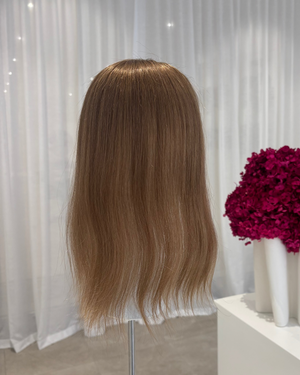 14" MICRO Luxury European Human Hair Topper - #12 Light Golden Brown