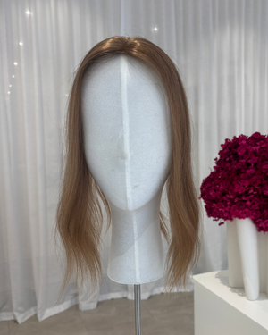 14" MICRO Luxury European Human Hair Topper - #12 Light Golden Brown