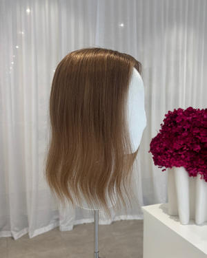 14" MICRO Luxury European Human Hair Topper - #12 Light Golden Brown