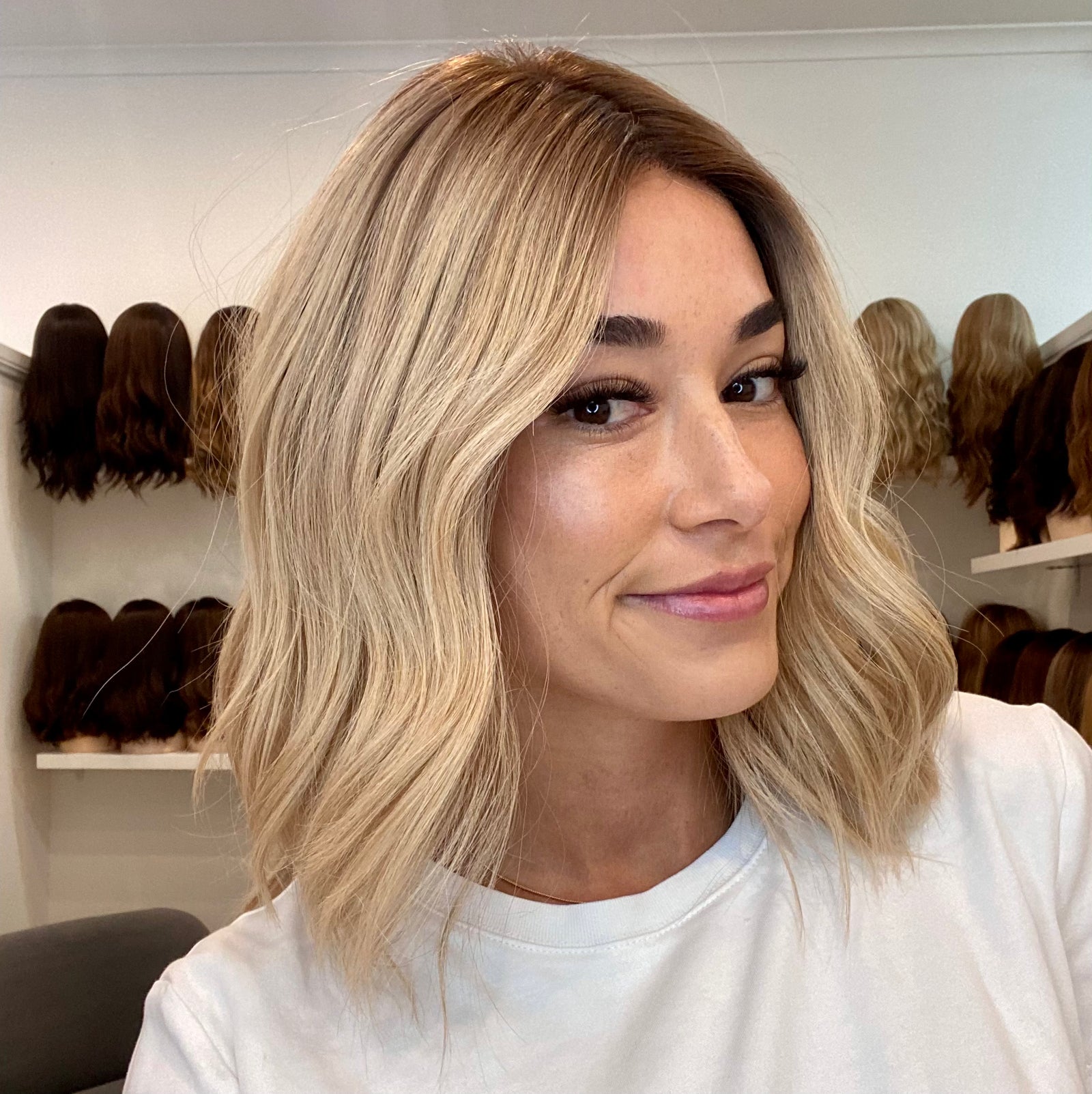 14" Premium Remy Human Hair Wig - Light Density - "GOLDIE"