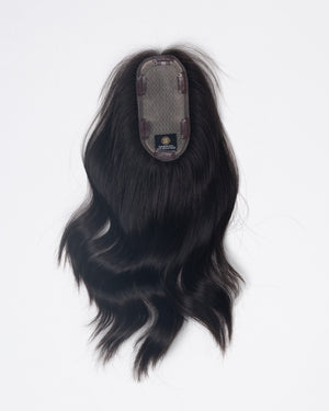 16" MINI European Human Hair Topper - #2 (Soft Black)