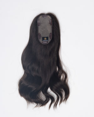 16" MINI European Human Hair Topper - #4 (Dark Brown)