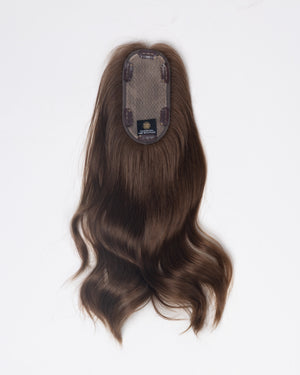 16" MINI European Human Hair Topper - #8 (Light Brown)