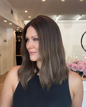 16" Platinum Lace Collection - Remy Human Hair Wig - OBSIDIAN