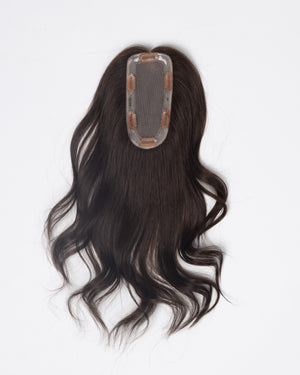 16" MINI Remy Human Hair Topper - #6 (Medium Brown)