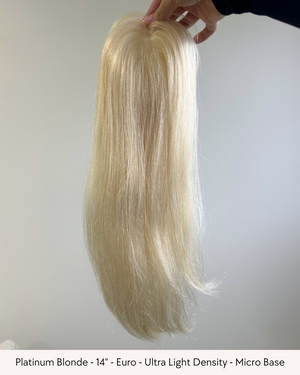 14" Luxury European Human Hair - MICRO Topper - Pick your colour