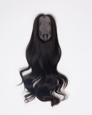 18" MINI European Human Hair Topper - #4 (Dark Brown)