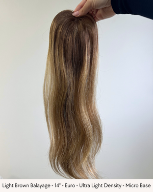 14" Luxury European Human Hair - MICRO Topper - Pick your colour