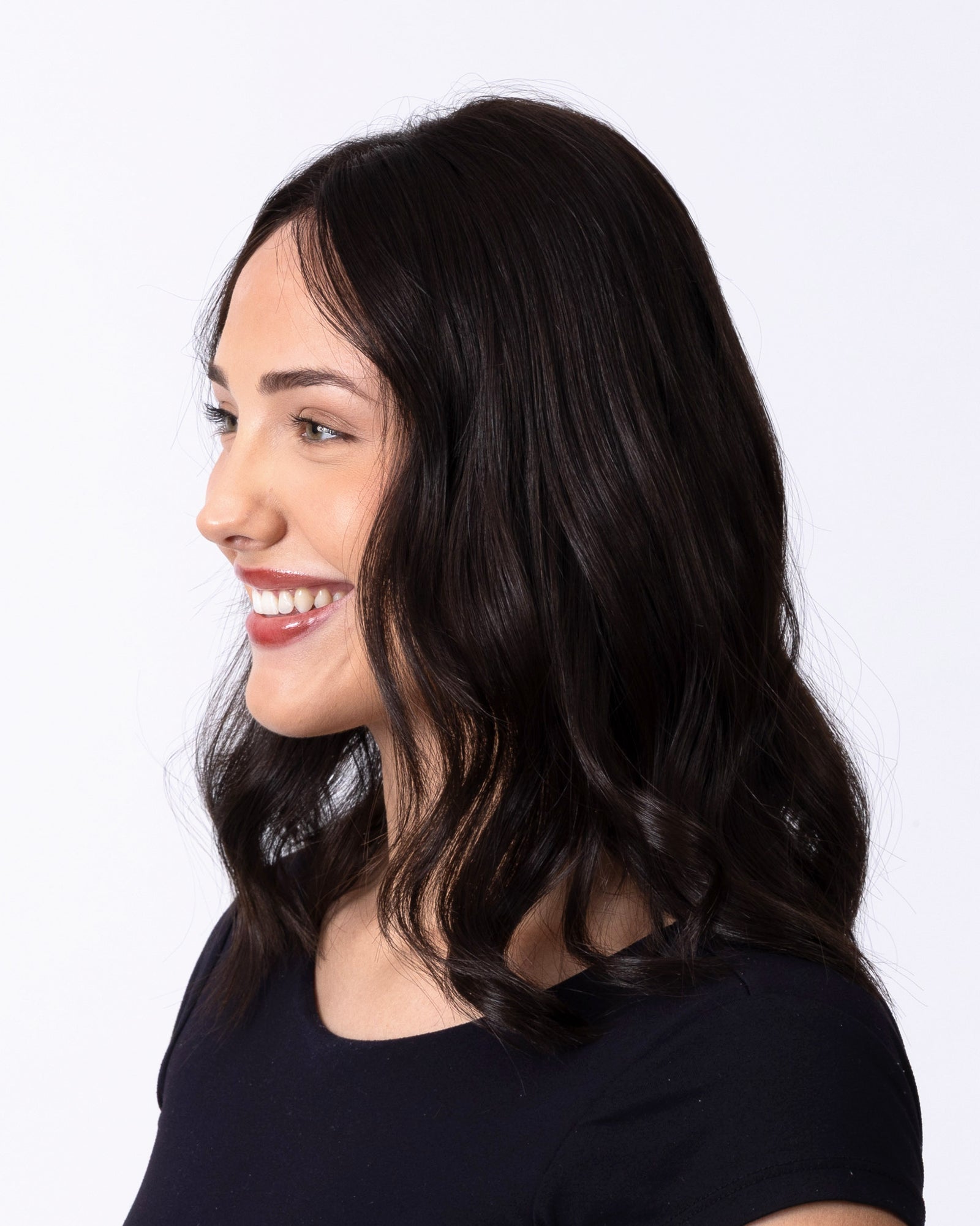 16" Diamond Lace Collection - European Human Hair Wig - #2 (Soft Black)