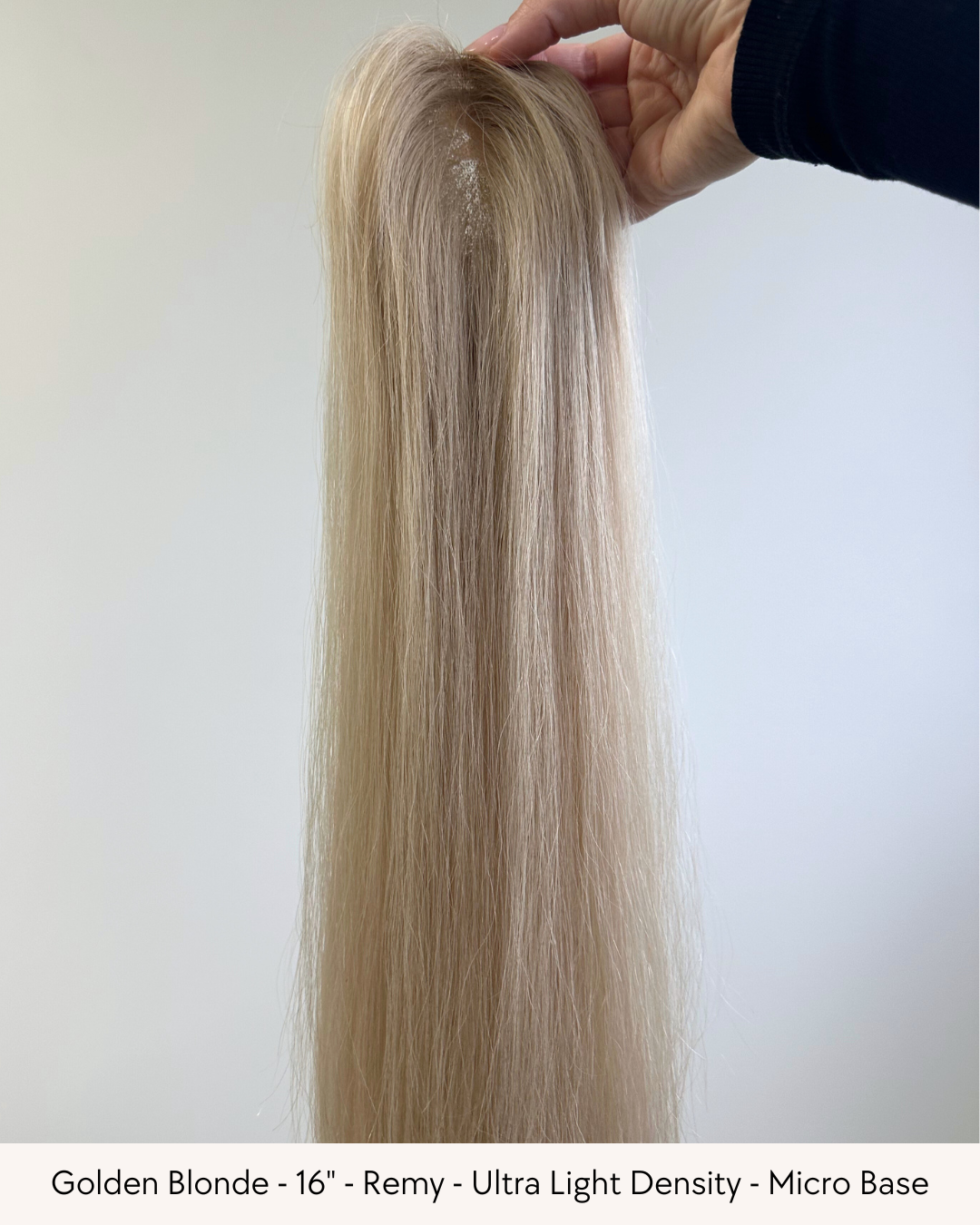 16" Premium Remy Human Hair - MICRO Topper - Pick your colour