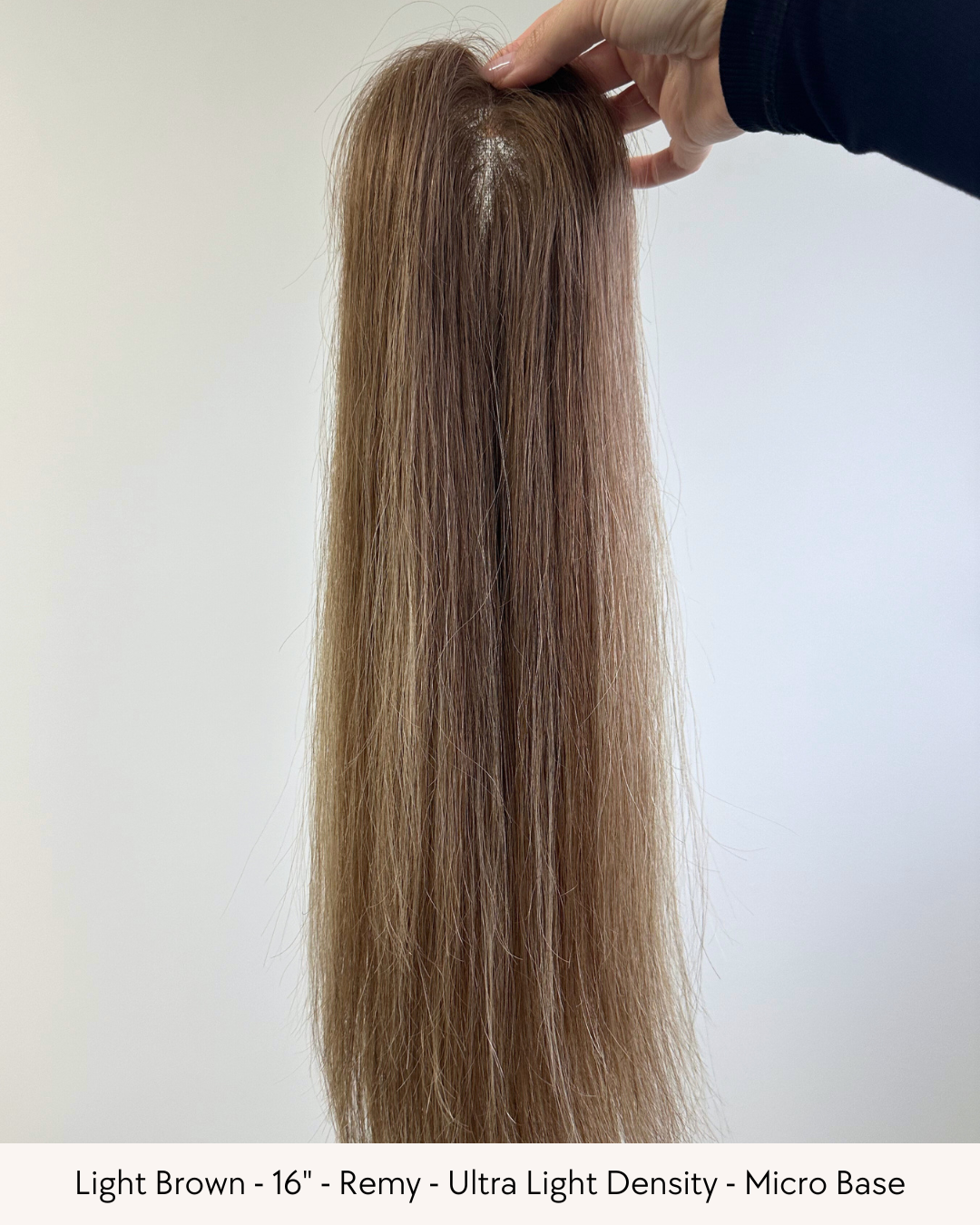 16" Premium Remy Human Hair - MICRO Topper - Pick your colour