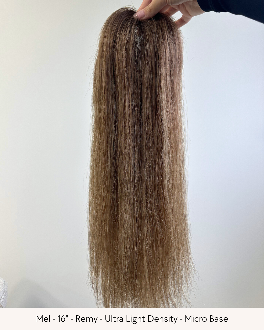 16" Premium Remy Human Hair - MICRO Topper - Pick your colour