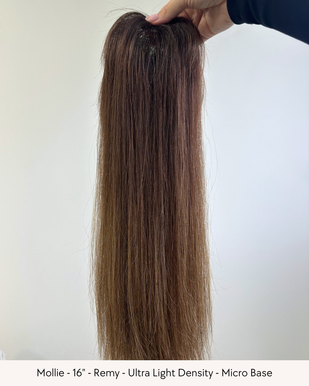 16" Premium Remy Human Hair - MICRO Topper - Pick your colour