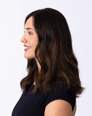 18" Diamond Lace Collection - European Human Hair Wig - #4 Balayage (Dark Brown Balayage)