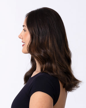 18" Diamond Lace Collection - European Human Hair Wig - #4 Balayage (Dark Brown Balayage)