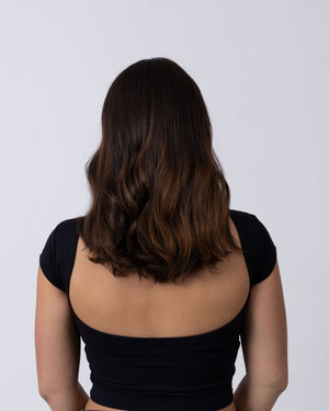 18" Diamond Lace Collection - European Human Hair Wig - #4 Balayage (Dark Brown Balayage)