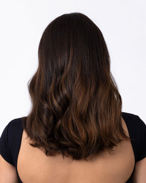 18" Diamond Lace Collection - European Human Hair Wig - #4 Balayage (Dark Brown Balayage)
