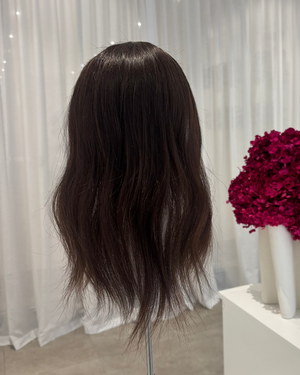 14" MINI Luxury European Human Hair Topper - #4 Dark Brown