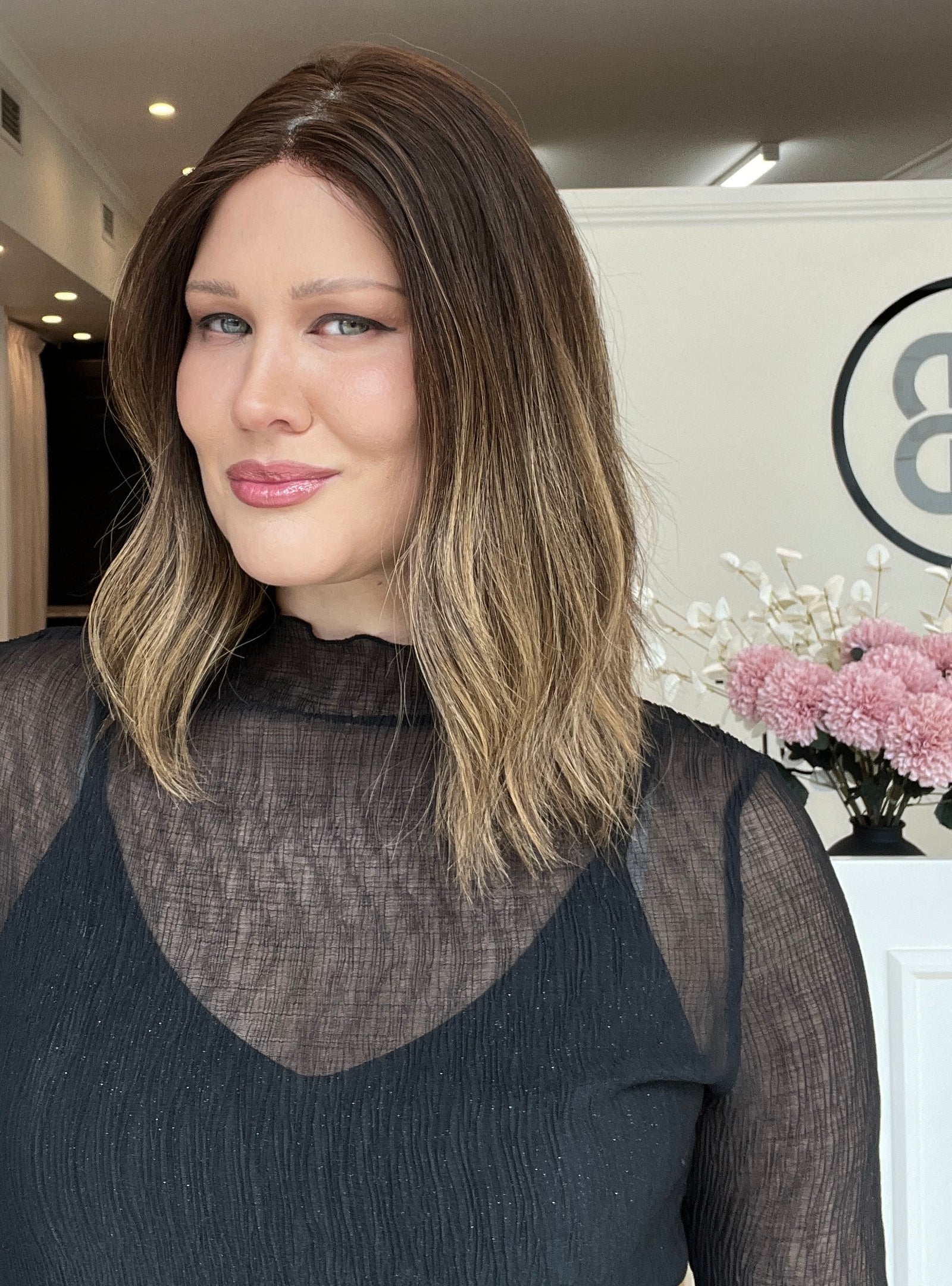 16" Premium Remy Human Hair Wig - Ultra Light Density - BHB Balayage