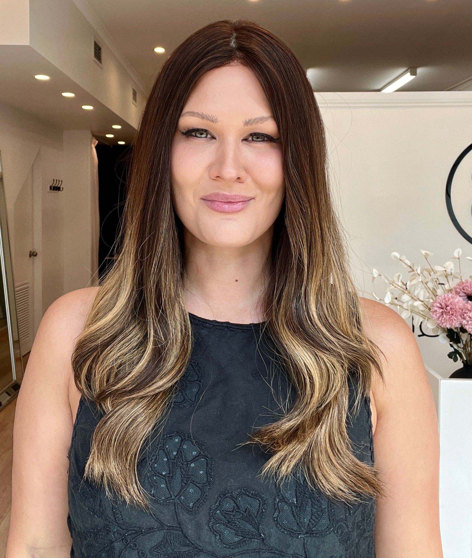 22" Premium Remy Human Hair Wig - Light Density - BHB Balayage