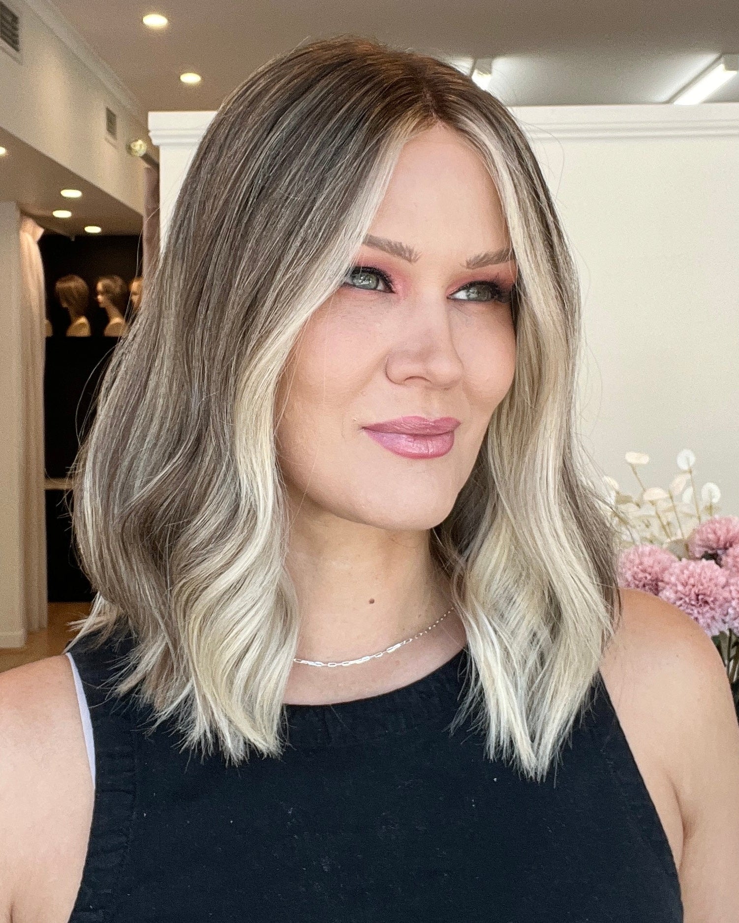 16" Platinum Lace Collection Wig - Luxury EUROPEAN Human Hair Wig - CLARA