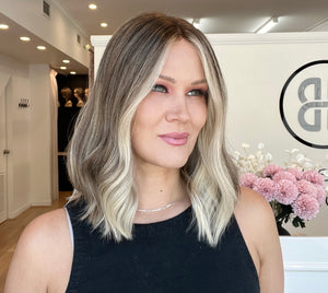 16" Platinum Lace Collection Wig - Luxury EUROPEAN Human Hair Wig - CLARA