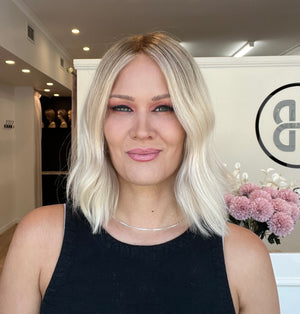 14" Platinum Lace Collection Wig - Luxury EUROPEAN Human Hair Wig - CRISTINA