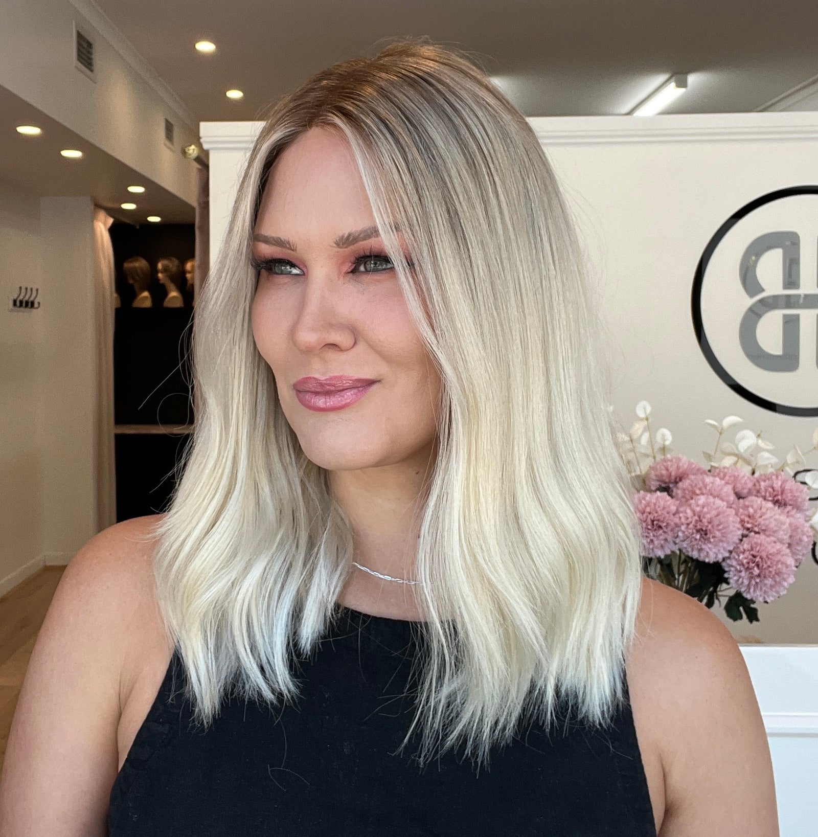 17" Platinum Lace Collection Wig - Luxury EUROPEAN Human Hair Wig - CRISTINA