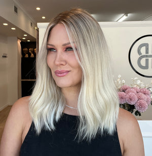 17" Platinum Lace Collection Wig - Luxury EUROPEAN Human Hair Wig - CRISTINA