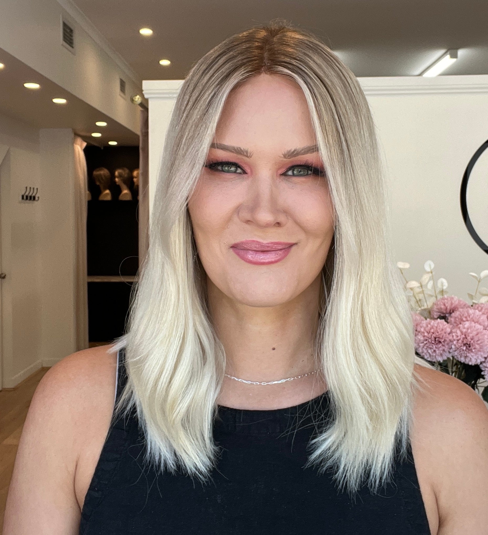 17" Platinum Lace Collection Wig - Luxury EUROPEAN Human Hair Wig - CRISTINA