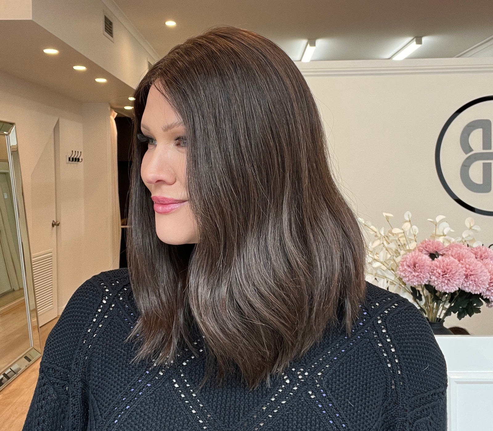 16" Premium Remy Human Hair Wig - Ultra Light Density - Dark Brown