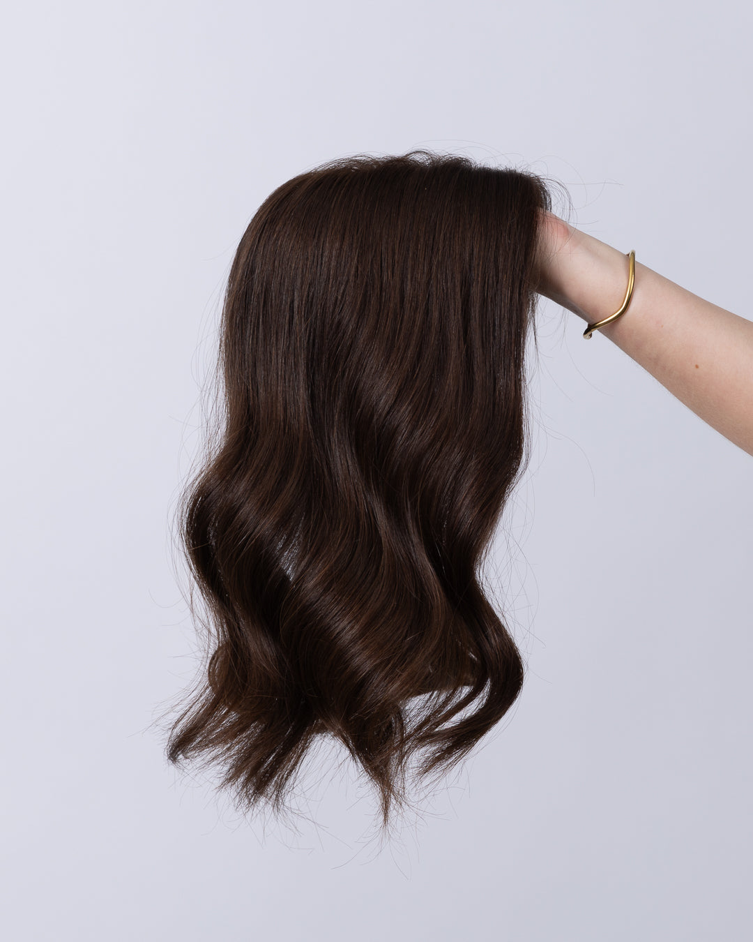 14" MINI European Human Hair Topper - #6 (Medium Brown)