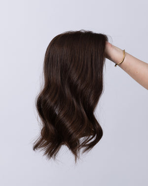 14" MINI European Human Hair Topper - #6 (Medium Brown)