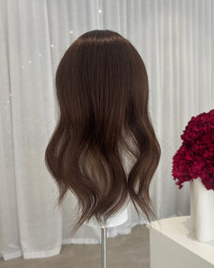 14" MICRO Luxury European Human Hair Topper - #4 Dark Brown