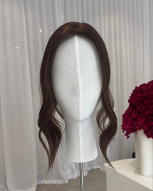 14" MICRO Luxury European Human Hair Topper - #4 Dark Brown