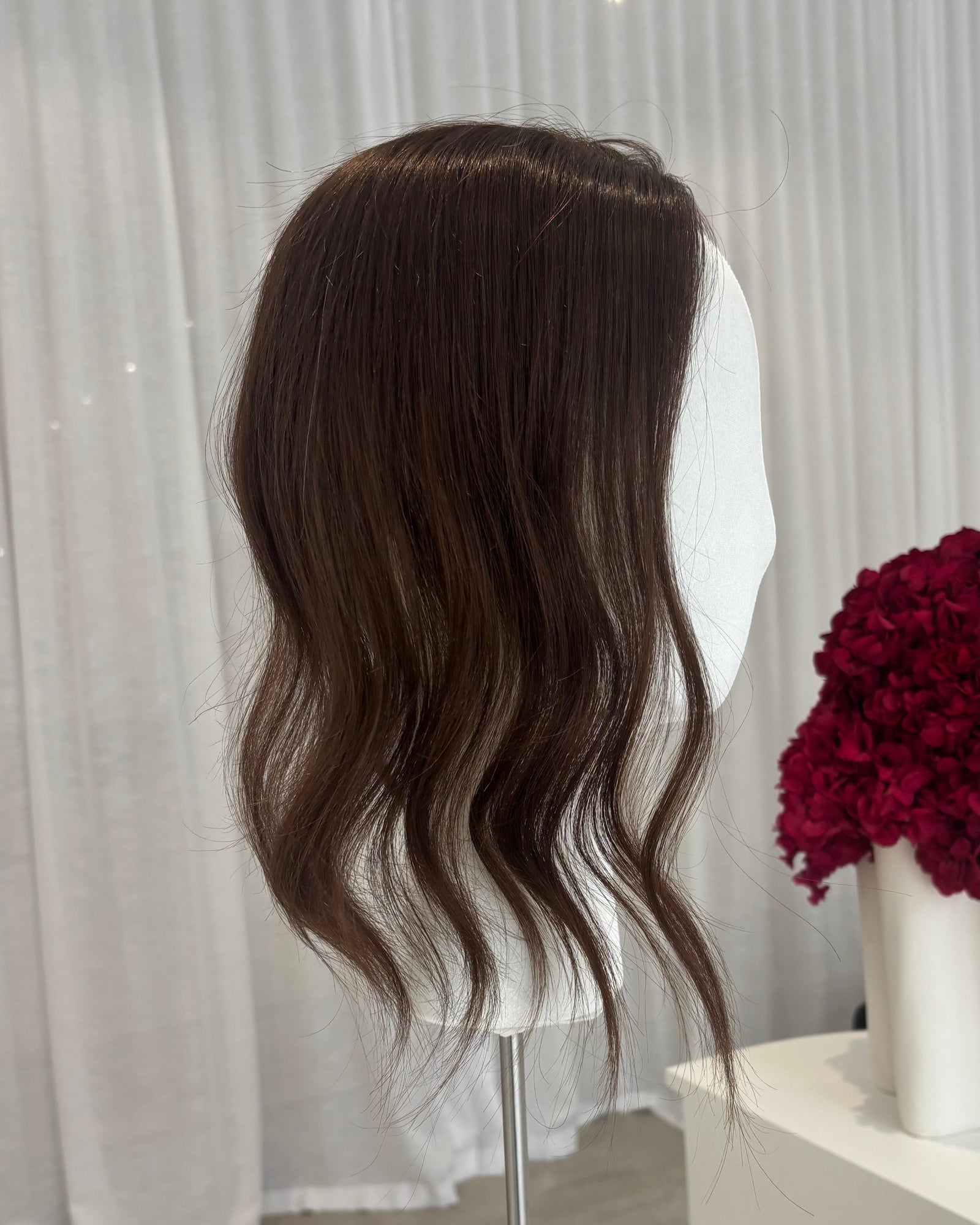 14" MICRO Luxury European Human Hair Topper - #4 Dark Brown