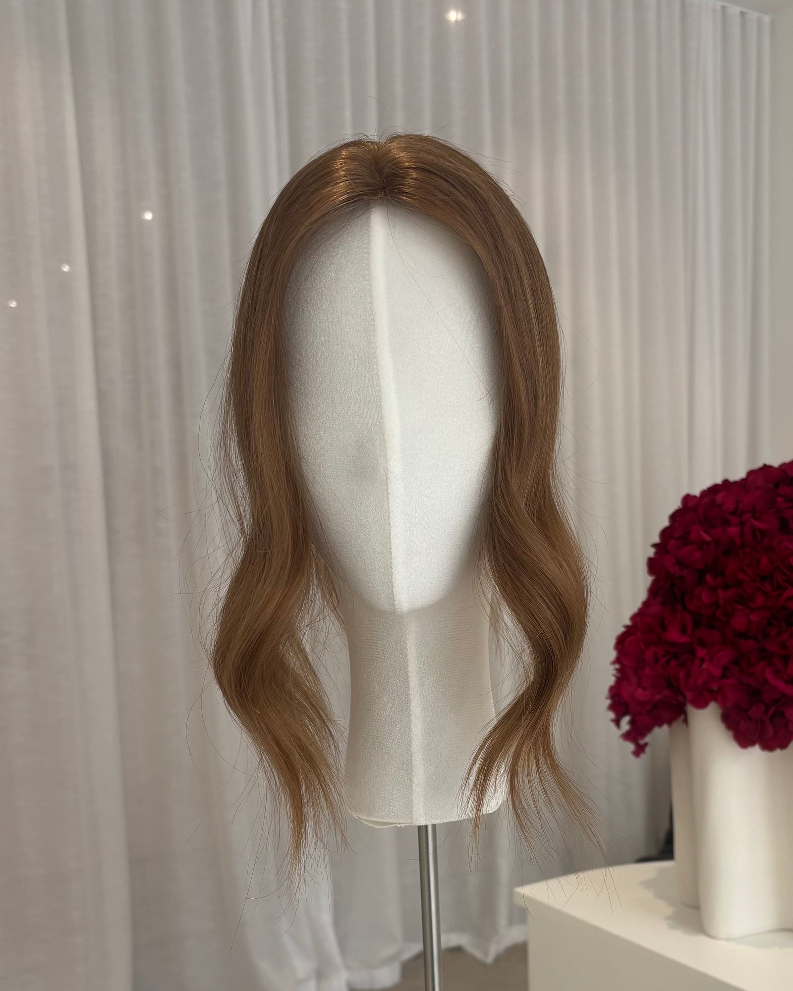 14" MICRO Luxury European Human Hair Topper - #8 Light Brown