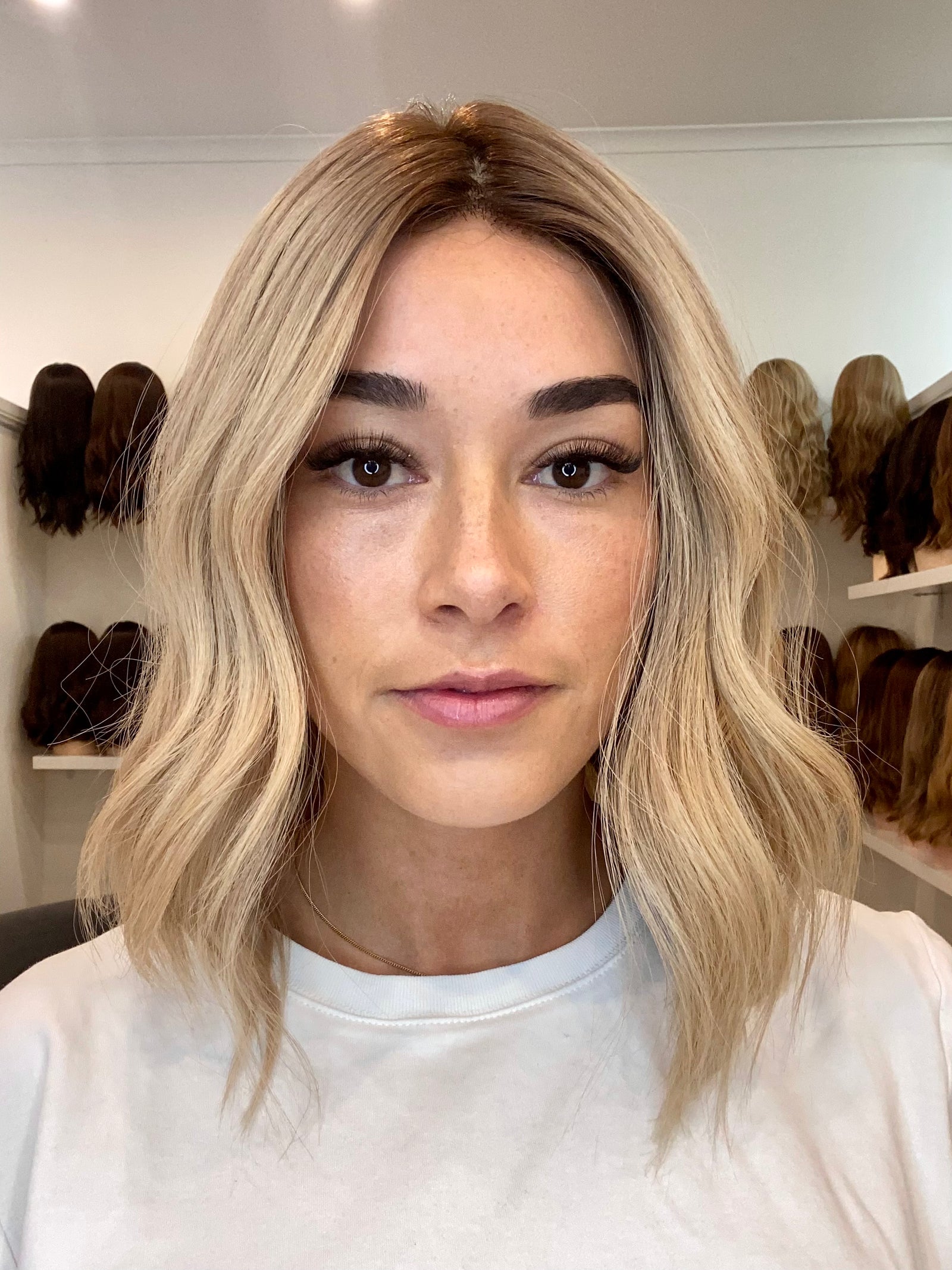 14" Premium Remy Human Hair Wig - Light Density - "GOLDIE"