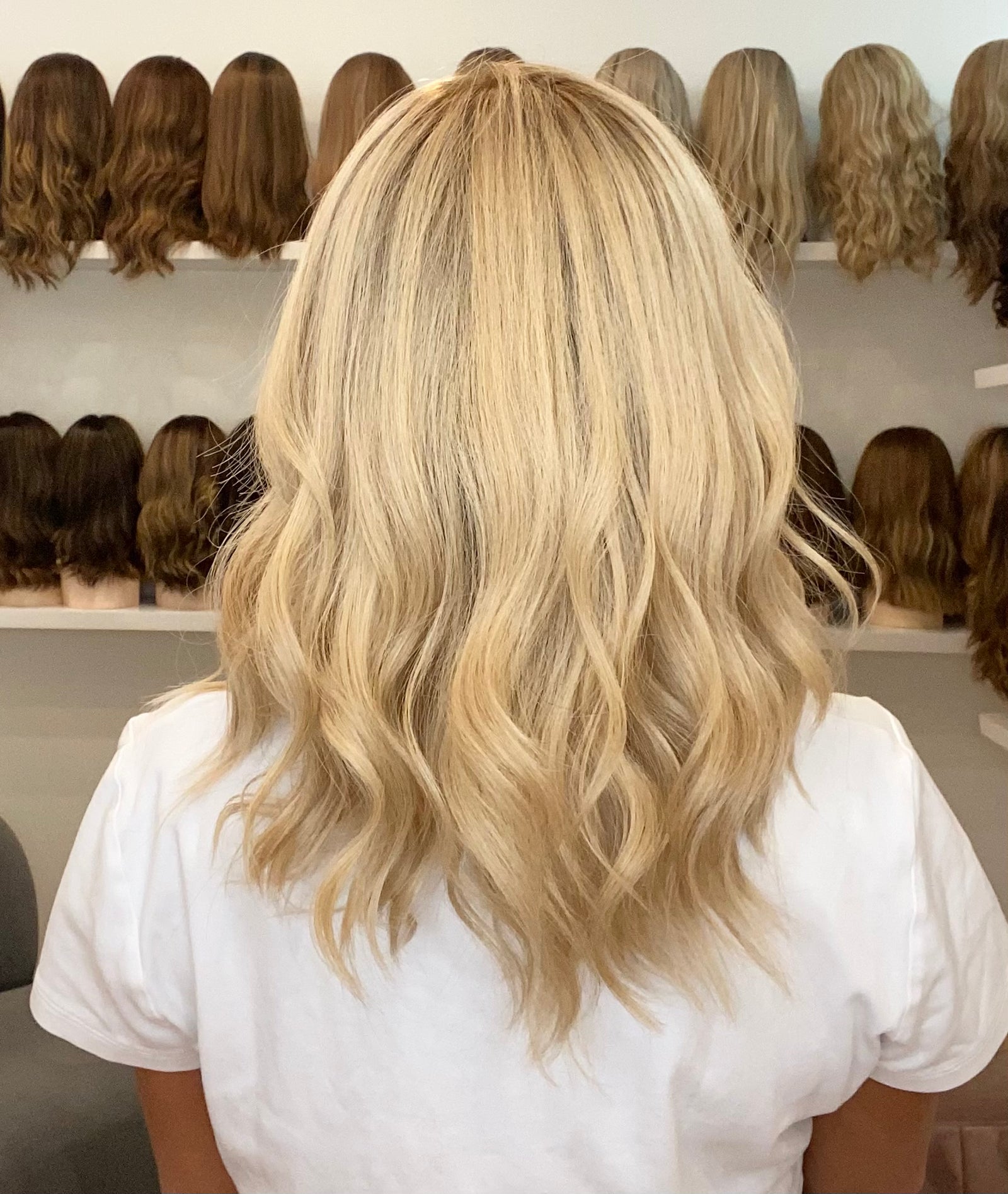 16" Premium Remy Human Hair Wig - Ultra Light Density - Light Golden Blonde