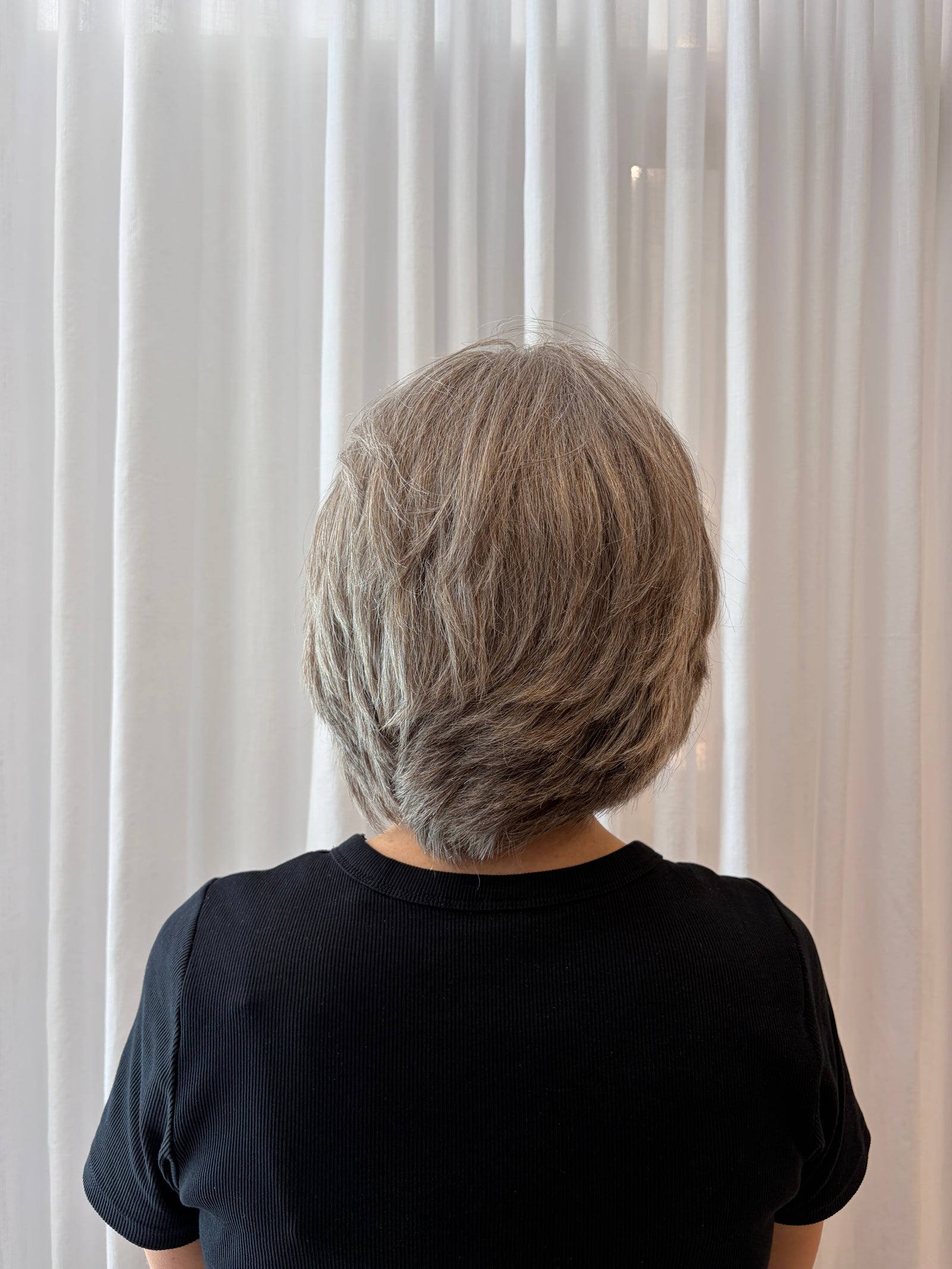 SILVER GREY Premium Remy Human Hair Wig - PIXIE