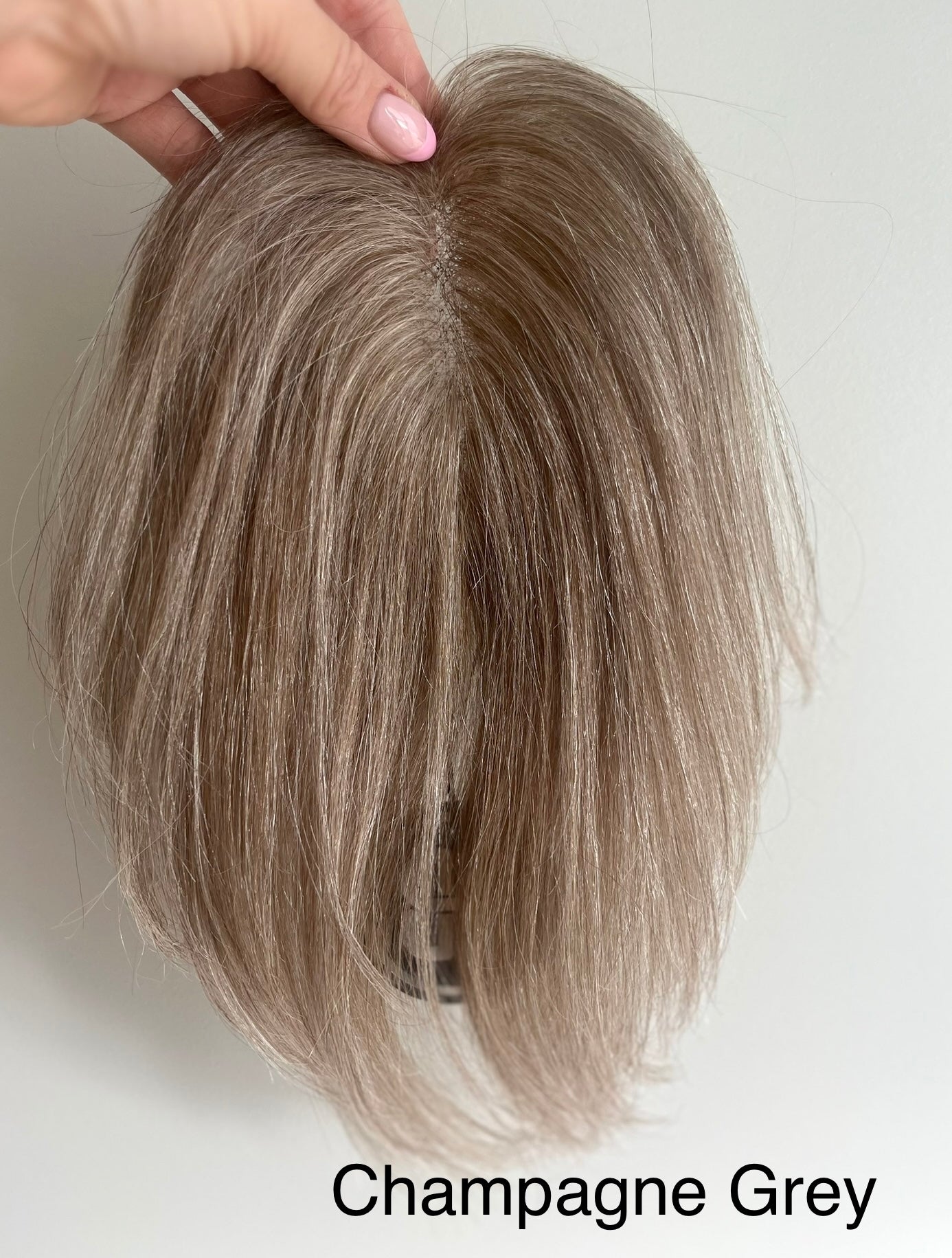 10" Premium Remy Human Hair - MICRO Topper - Champagne or Silver Grey