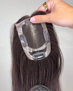 16" MICRO Premium Remy Human Hair Topper - AMETHYST