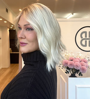 14" Platinum Lace Collection Wig - Luxury EUROPEAN Human Hair Wig - ASHLEY