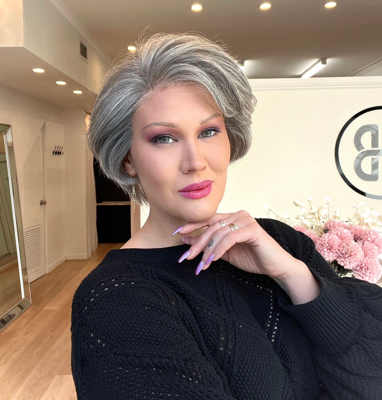 Pixie - Luxury European Hair Wig - Ultra Light Density - 70% GREY