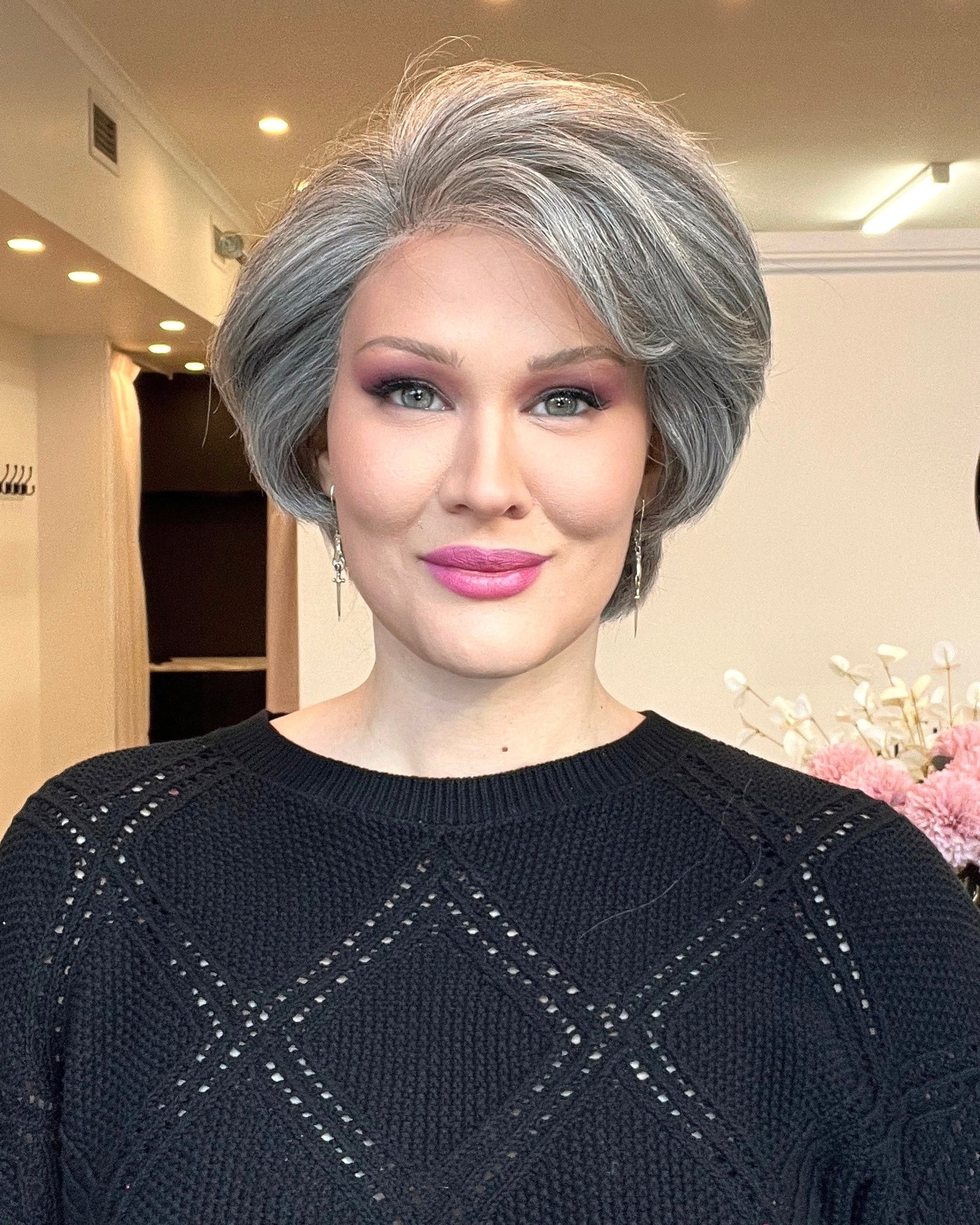 Pixie - Luxury European Hair Wig - Ultra Light Density - 70% GREY